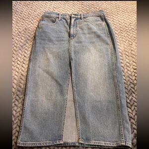 Aritzia long denim skirt with front slit